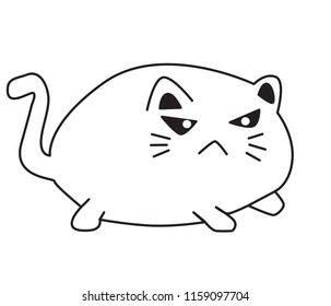 Vector cartoon cat  Isolated On White Background