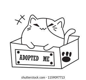 Vector cartoon cat  Isolated On White Background