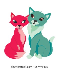 Vector Cartoon Cats