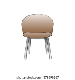 Vector cartoon chair on white background.