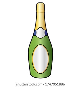 Dibujo vectorial en botella de champán Ilustración