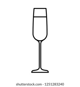 Vector Cartoon Champagne Icon Isolated On White Background