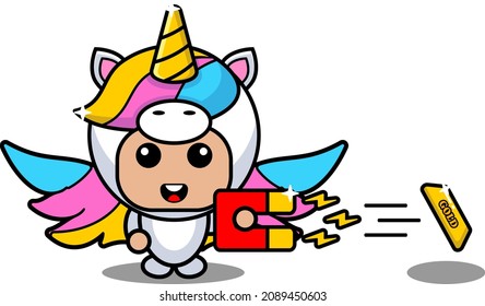 vector cartoon character animal mascot costume lovely cute cute gold bar magnet