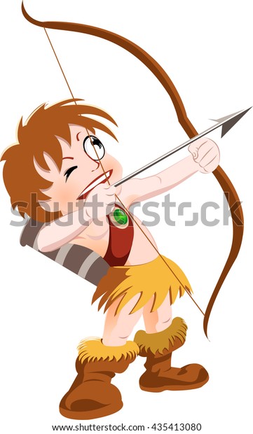 Vector Cartoon Character Archer Bow Arrow Stock Vector (Royalty Free ...