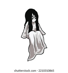 Vector cartoon character of an Asian ghost named Kuntilanak on Halloween celebrations in Indonesia.
in japan it is called sadako