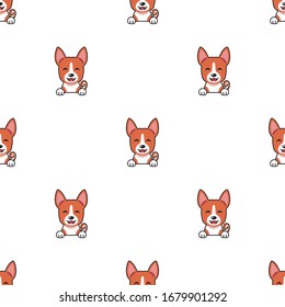 Vektorillustration Cartoon Charakter basenji Hund nahtlose Muster Hintergrund für Design.