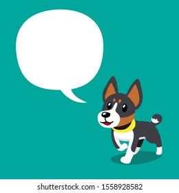 Vector cartoon character basenji dogs with speech bubble for design.