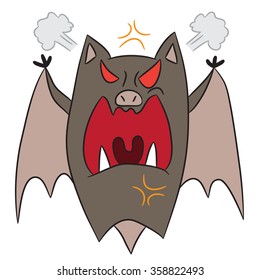 vector cartoon character bat angry