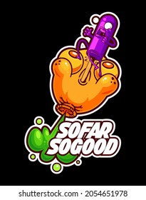vector cartoon character blowing his friend cute