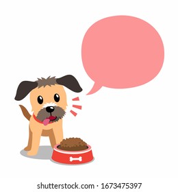 Vector cartoon character border terrier dog and speech bubble for design.