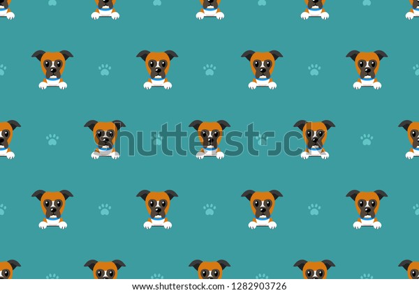 Vector Cartoon Character Boxer Dog Seamless Stock Vector (Royalty Free ...