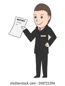 vector cartoon character business man