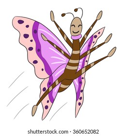 vector cartoon character butterfly dancing
