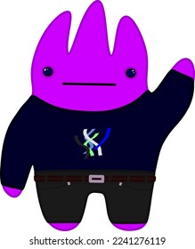 Vektorgrafik-Charakter mit Kleidung