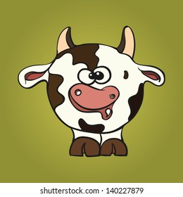 Vector cartoon character cow.