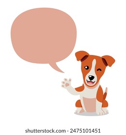 Vector cartoon character cute basenji dog with speech bubble