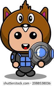 vector cartoon character cute beaver animal mascot costume wearing diver suit