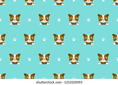 Vector cartoon character cute cat seamless pattern for design.