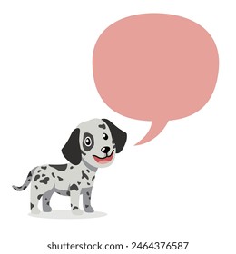Vector cartoon character cute dalmatian dog with speech bubble for design.