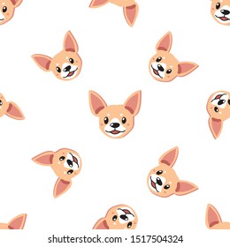 Vector cartoon character cute dog seamless pattern background for design.