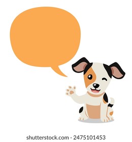 Vector cartoon character cute dog with speech bubble for design.