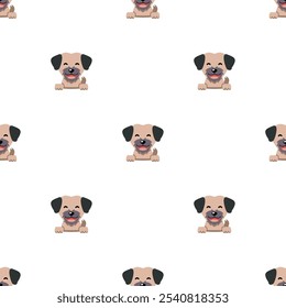 Vector cartoon character cute dog seamless pattern background for design.