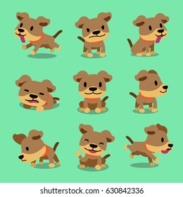 Vector cartoon character cute dog poses