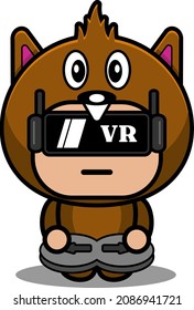 vector cartoon character cute farmer beaver animal mascot costume character game virtual reality