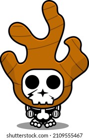 vector cartoon character cute ginger spice skull mascot costume character