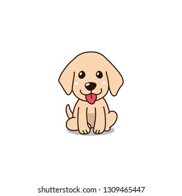 Vector cartoon character cute golden retriever puppy dog for design.