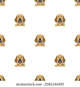 Vector cartoon character cute great dane dog seamless pattern background for design.