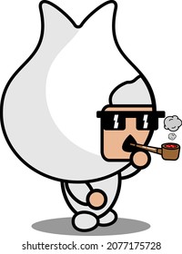 vector cartoon character cute gum tooth mascot costume holding cigarette