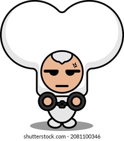 vector cartoon character cute half bone mascot costume hand cuffed
