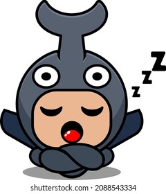 personaje de caricatura vectorial mona bocina mascota animal disfraz de dormir expresión