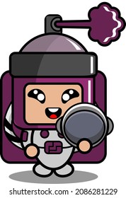 vector cartoon character cute purple pilox spray mascot costume astronaut