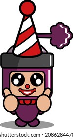 vector cartoon character cute purple pilox spray mascot costume clown