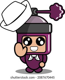 vector cartoon character cute purple pilox spray mascot costume sailor