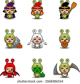 vector cartoon character cute snail animal mascot costume set bundle halloween