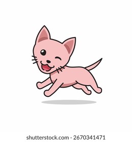 Vektor Cartoon Charakter niedlichen sphynx Katze läuft für Design.