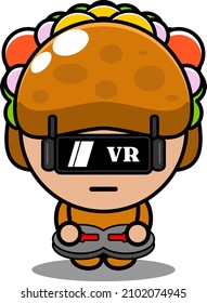 personaje de caricatura vectorial lindo taco alimento mascota disfraz juego de realidad virtual