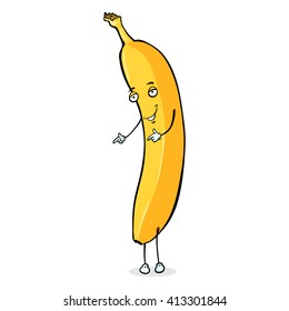 Vector Cartoon Character - Dancing Banana