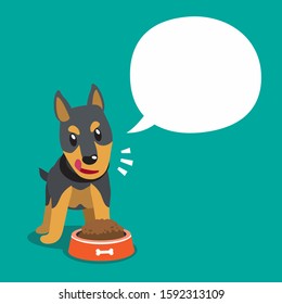 Vector cartoon character doberman dog and white speech bubble for your design.