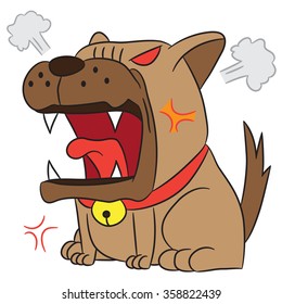 vector cartoon character dog angry