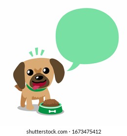 Caricatura vectorial perro y burbuja del habla para el diseño.