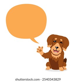 Vector cartoon character dog with speech bubble for design.