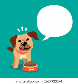 Vector cartoon character dog and white speech bubble for design.