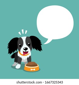 Vector cartoon character dog and white speech bubble for design.