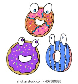 vector cartoon character donut friend
