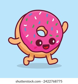 vector cartoon character donut with smile face art design