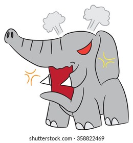 vector cartoon character elephant angry